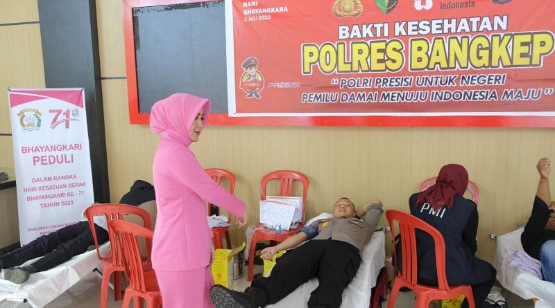 Polres Bangkep Gelar Donor Darah Sambut HUT Bhayangkara ke 77